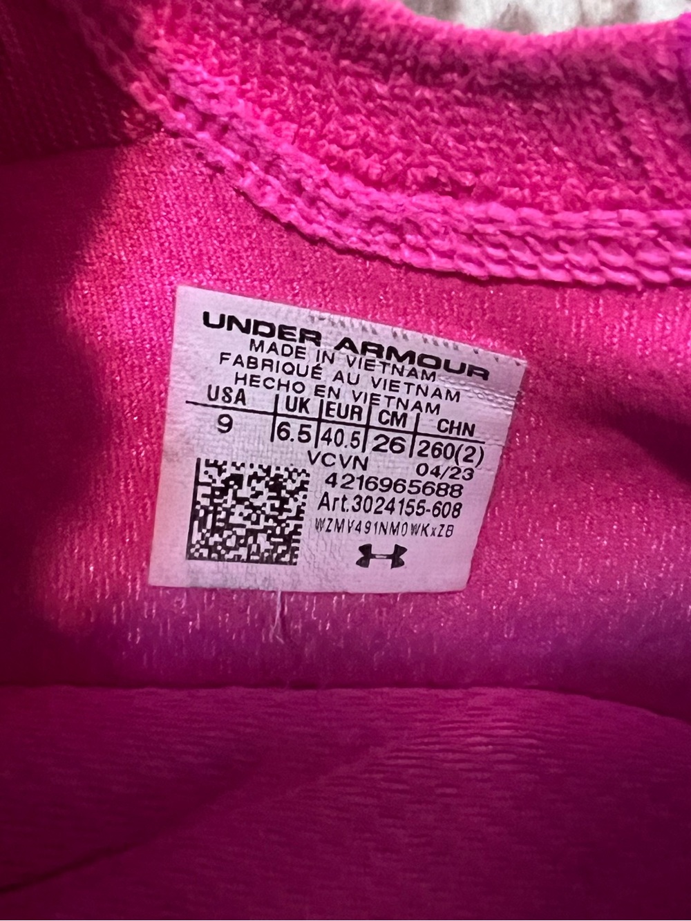 Under Armour HOVR Phantom 3 SE IntelliKnit Pink Running Shoes Women Size 9 - Picture 10 of 12